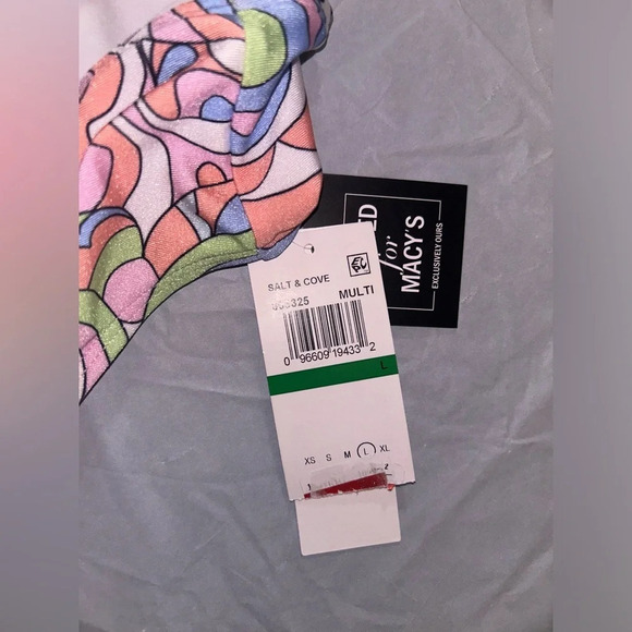 NWT SALT + COVE Juniors' Printed High-Waist Bikini Bottoms, Created For Macy's - Picture 5 of 5